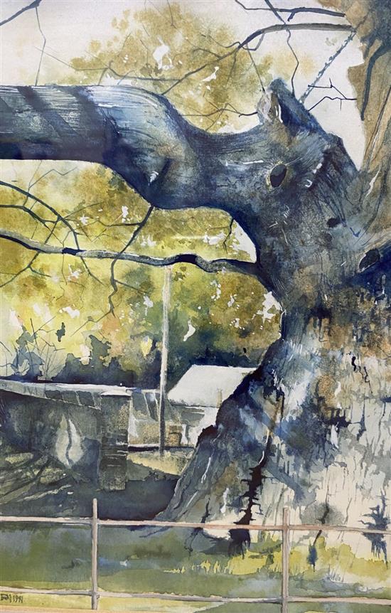 Clinton E A Lewis, watercolour, View of a country church, signed and dated 31, 20 x 33cm